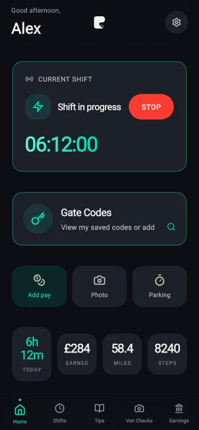 Rydealog active shift, required before delivery tips will open
