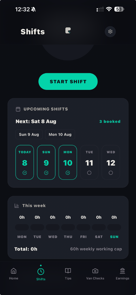 Rydealog shift scheduling