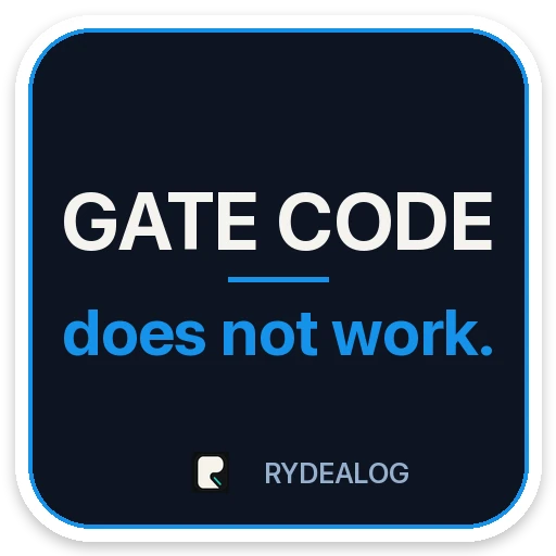 Courier sticker: Gate code does not work.